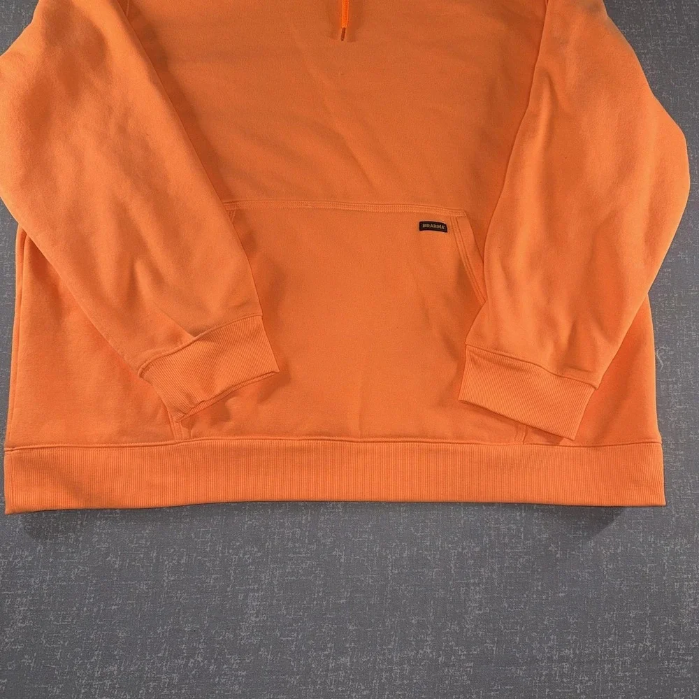 Brahma Hoodie Mens 3XL Orange Fleece Pullover Kangaroo‎ Pocket Workwear